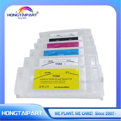 ইঙ্ক কার্টিজ T725A T725A T7251 T7252 T7253 T7254 600ml 6PCS খালি রিফিলযোগ্য ইঙ্ক কার্টিজ 600ml উইথ ওয়ান টাইম চিপ Epson F2100 F2000 F2130 F2140 F2150 F2160 প্রিন্টারের জন্য সামঞ্জস্যপূর্ণ  HONGTAIPART